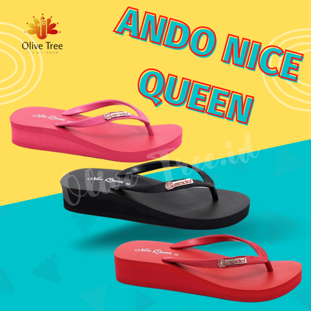 Queen Nice Queen Sandal Jepit Wanita Ando Sandal Wanita Enak sandal wedges