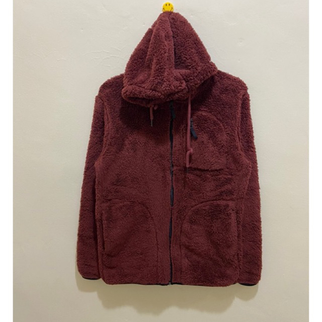 HOODIE BULU DESIGN UNITED MERAH MAROON