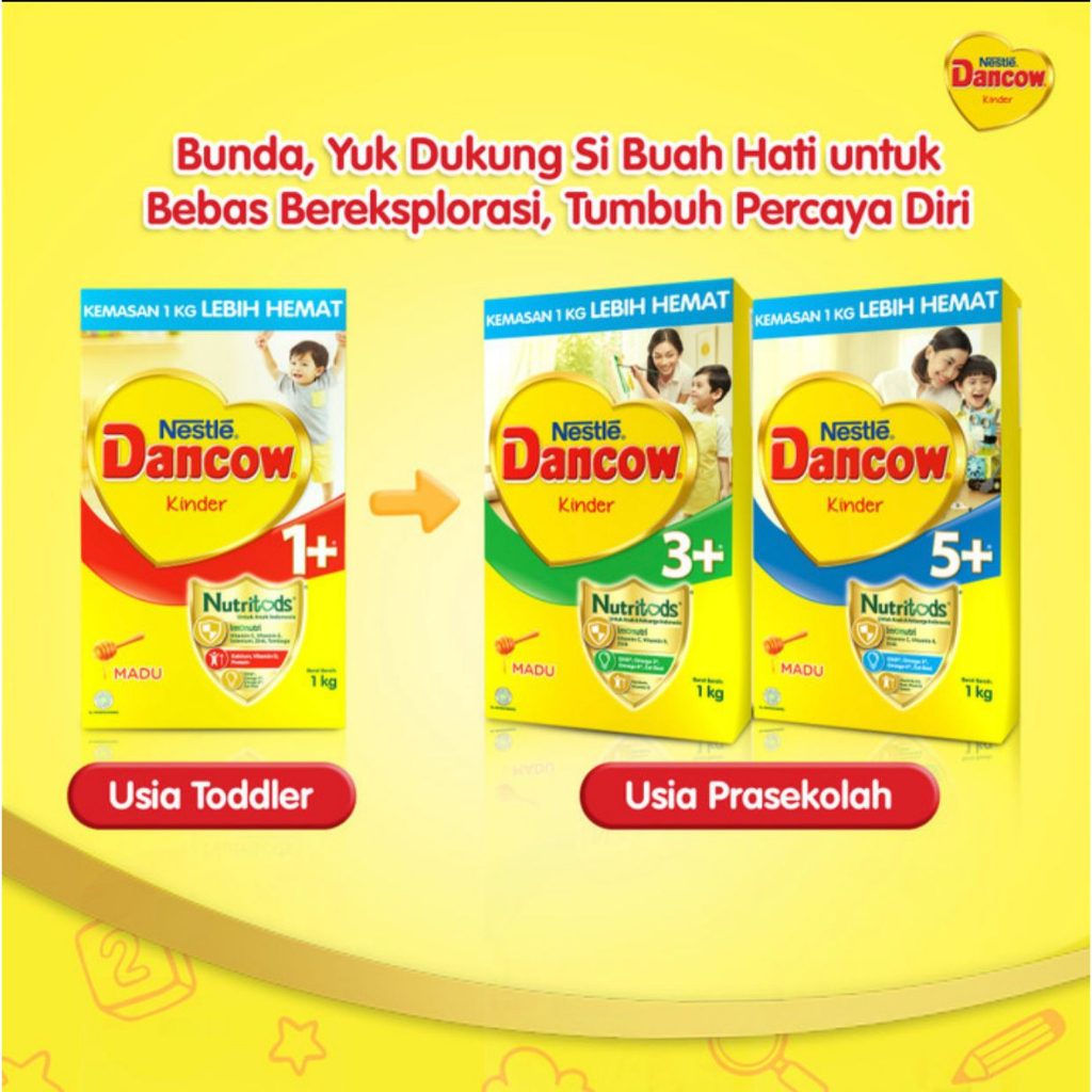 NESTLE DANCOW 1+ (Madu) - Susu Anak 1-3 Tahun - Box 750 gram