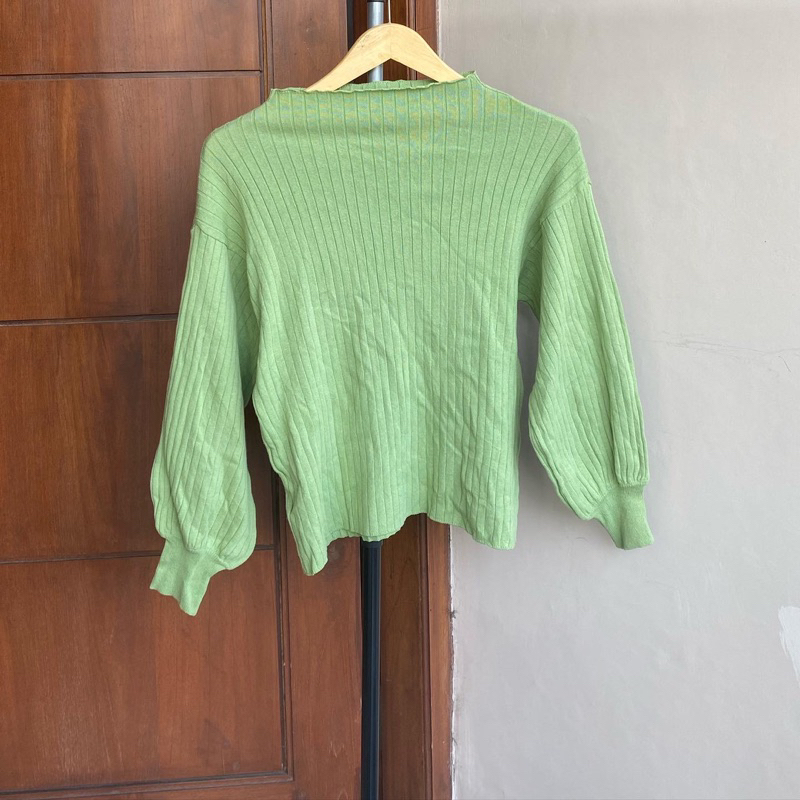 inner lidi balon sage dingin - inner rajut lidi - sweater lengan balon