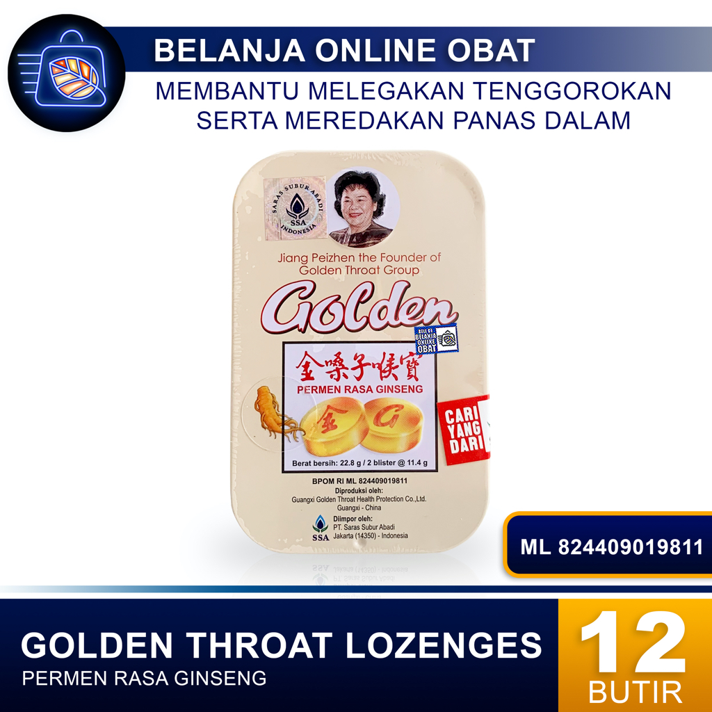 

GOLDEN THROAT LOZENGES GINSENG // Permen Pelega Tenggorokan