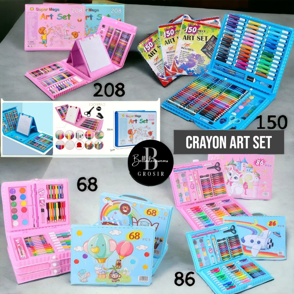 

BELLA CRAYON ART SET 68 / 86 / 150 / 208 - PENSIL WARNA LUKIS KRAYON MENGGAMBAR MEWARNAI PASTEL ANAK FULL SET | ALAT MAINAN EDUKASI BELAJAR ANAK