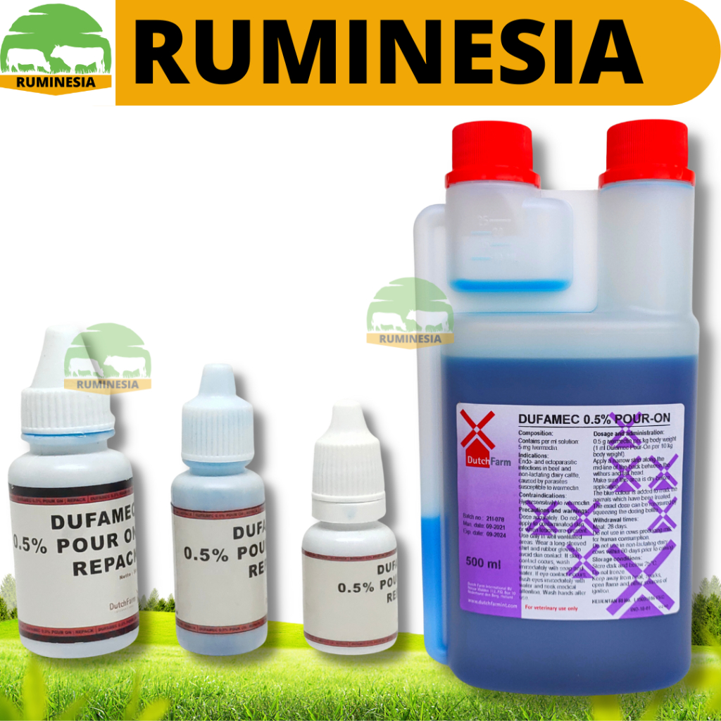 DUFAMEC POUR ON 30ml - obat anti parasit tetes punggung - obat cacing tetes, obat parasit, obat gata