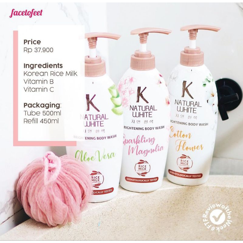 K Natural White Brightening BodyWash Super Parfume 500ml Pump Botol Jumbo