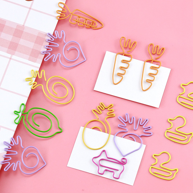 

Delunashop Paper clip Penjepit Klip Kertas Paper Clip Push pin kertas 1set isi 4pcs karakter buahan animal dan fancy bebek