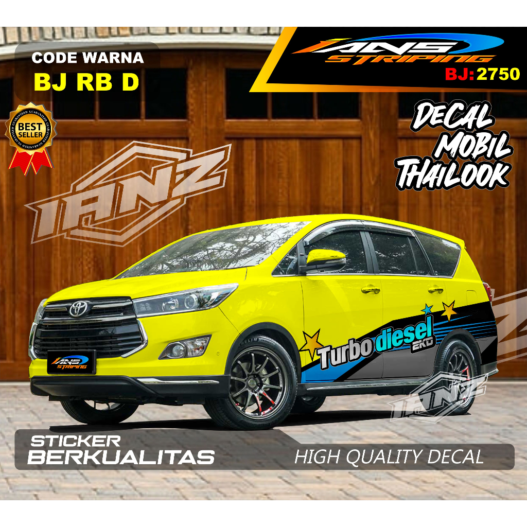 VARIASI STIKER DECAL SEMUA JENIS MOBIL-DECAL STIKER FORTUNER NEW PANTHER, BRIO, SIGRA, YARIS