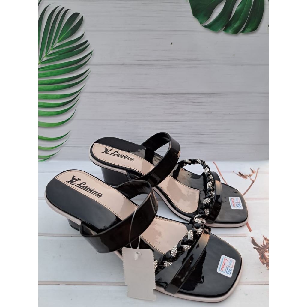 Sandal Wanita Pesta Kepang Pesta Blingbling / Sandel selop kondangan / Sandal murah / Sandal wedges 