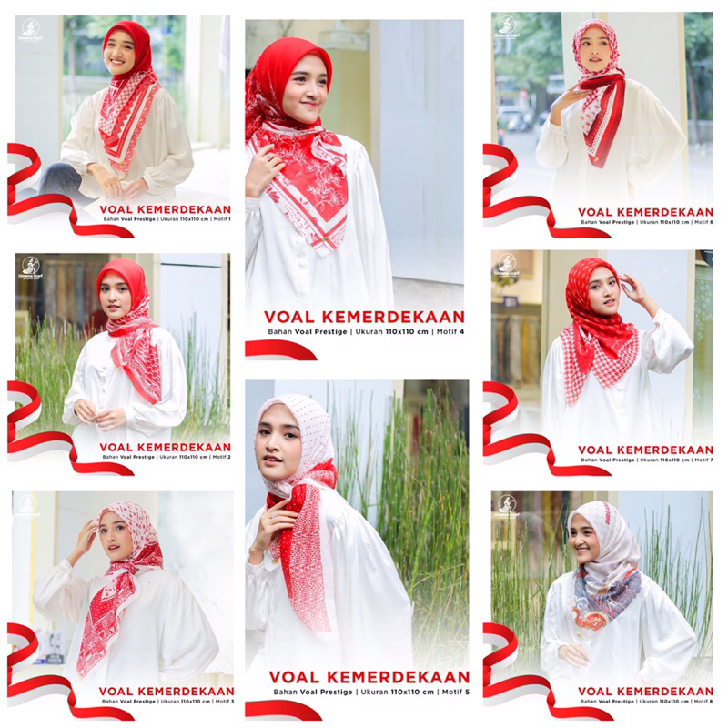 JILBAB SEGI EMPAT MOTIF VOAL KEMERDEKAAN UMAMA
