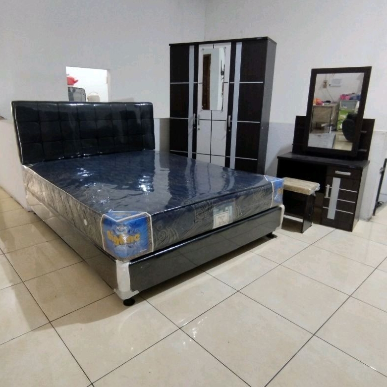 Paket Hemat Set Kasur Spring Bed Lemari Dan Meja Rias