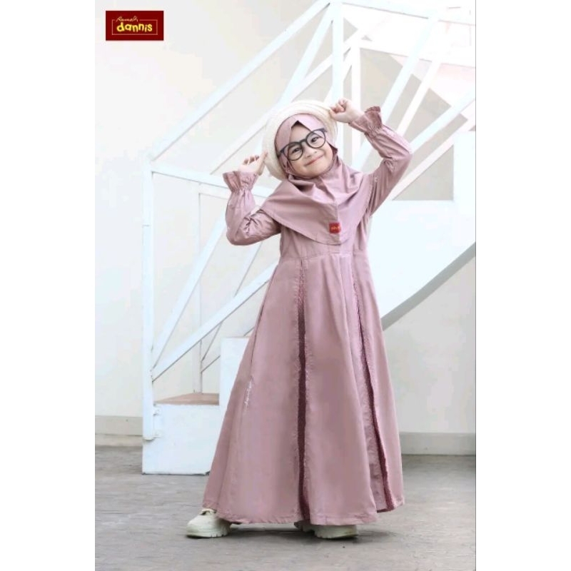 Gamis Kids Dannis Anak Perempuan Set Muslim