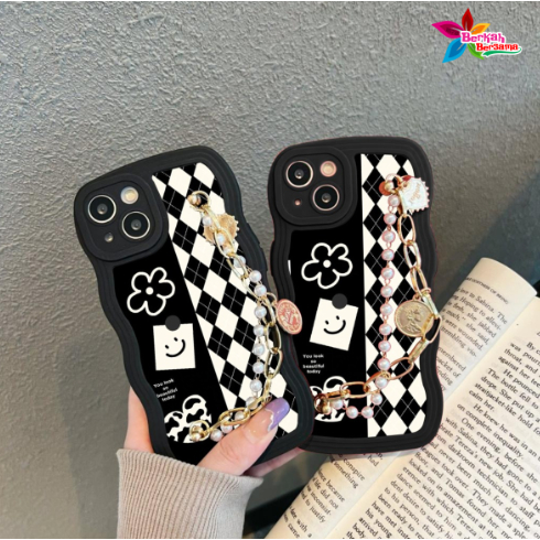 GC44 GC53 CASE CASING SOFTCASE SILIKON WAVY WAVE AESTETHIC RANTAI MUTIARA GRIP FOR REALME C11 C12 C25 NARZO 20 C15 C17 7I C20 NARZO 50I BB8741