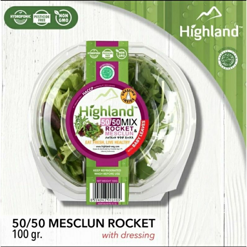 

Salad 50 / 50 Mix Rocket & Mesclun + Dressing Highland 100gr
