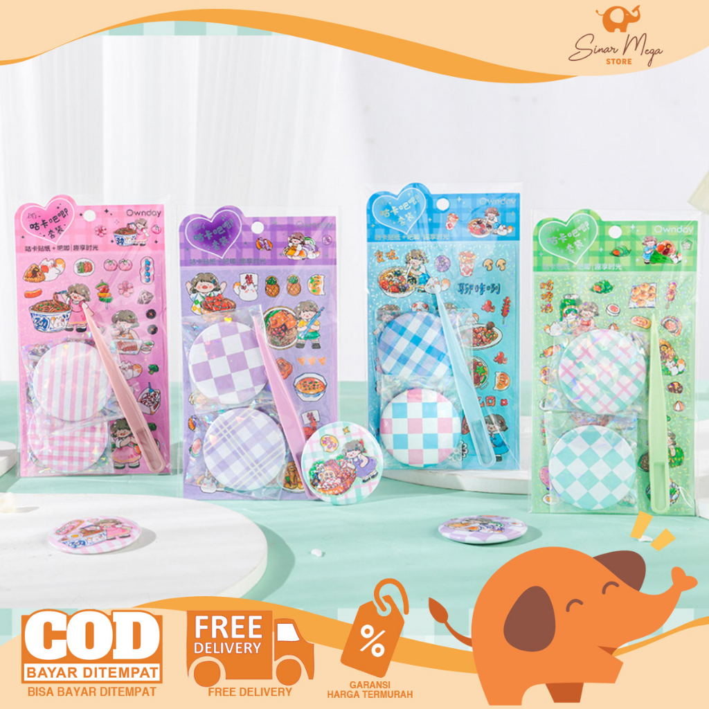 

Little Ann Food Guide Guka Stickers DIY Pin / DIY Set Pin Motif Kartun Lucu