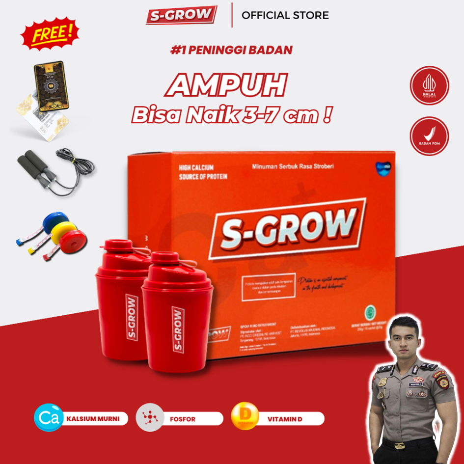 S-GROW SGROW S GROW PENINGGI BADAN TERBAIK SUSU KALSIUM MURNI PENINGGI BADAN ASLI ORIGINAL 100%
