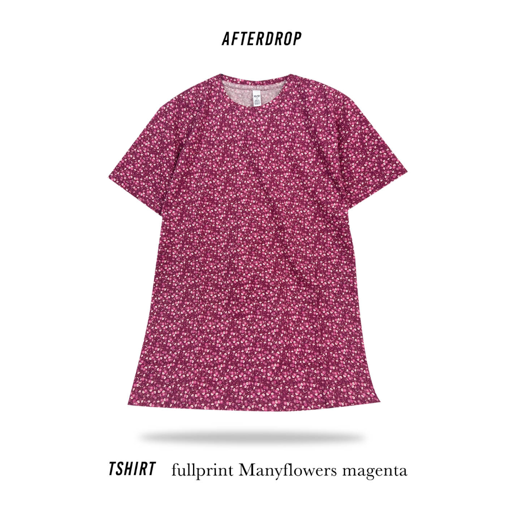 Afterdrop Kaos fullprint Manyflowers magenta I Kaos Lengan Pendek Wanita