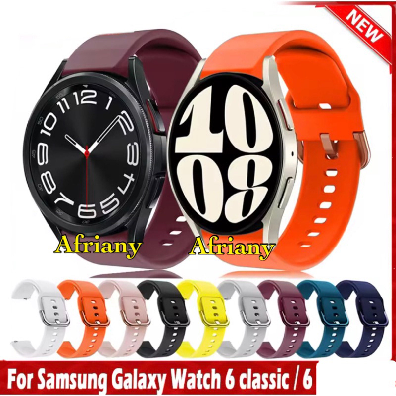 Strap Samsung Watch 6 40mm 44mm / Watch 6 Classic 43mm 47mm 2023 Tali Jam Rubber Colorful Buckle Model Active