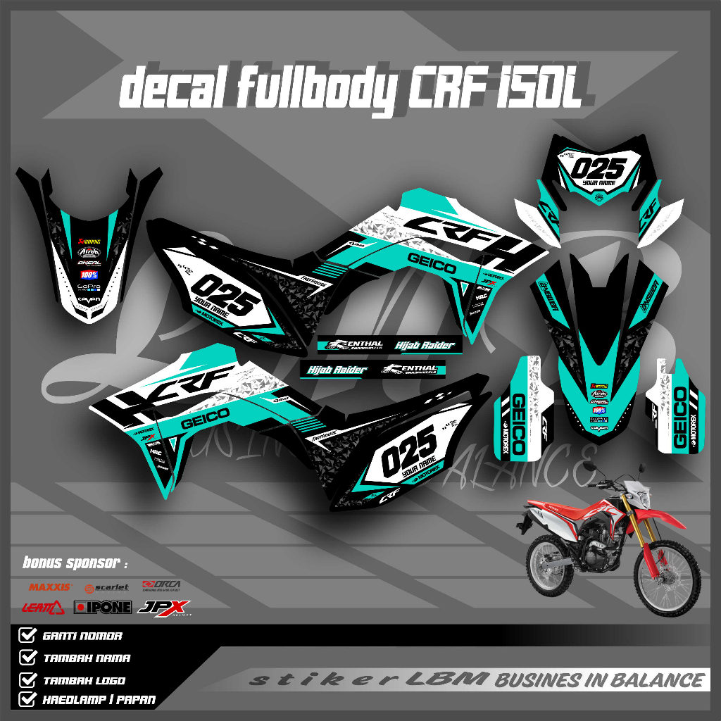 DECAL Stiker fullbody decal crf 150 L / Decal crf 150L custom