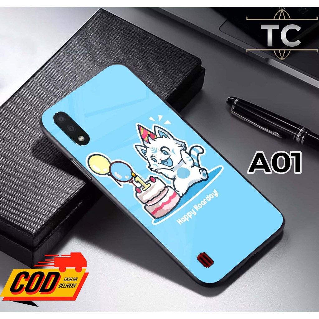 Softcase Glass Kilau glossy Fashion Motif Evos Esport- Case Samsung A01 kaca glossy Casing Hp Samsun