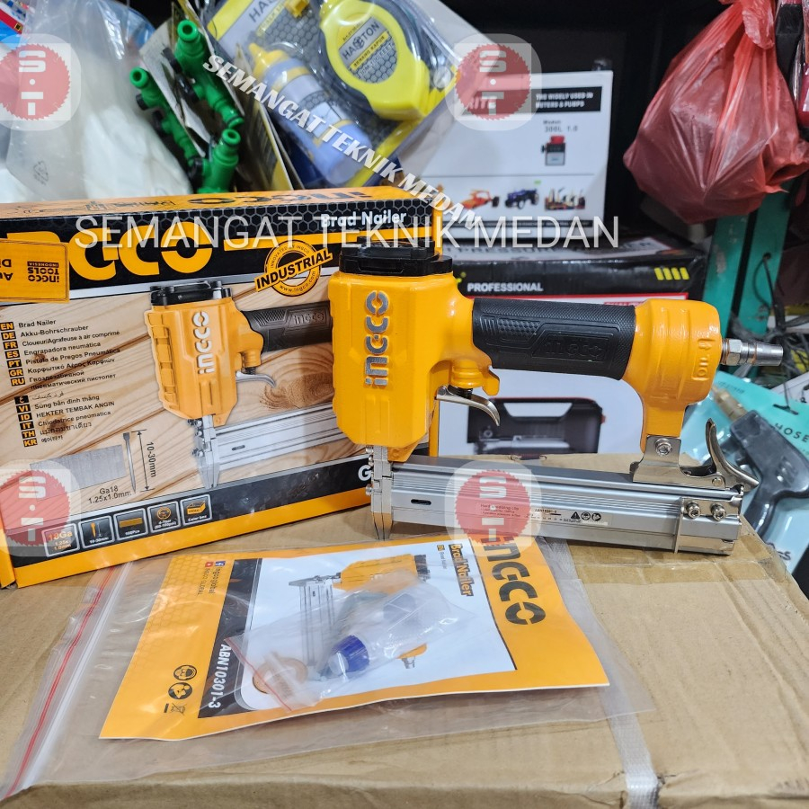 F30 AIR NAILER GUN STAPLES ANGIN PAKU TEMBAK LURUS INGCO ABN10301-3