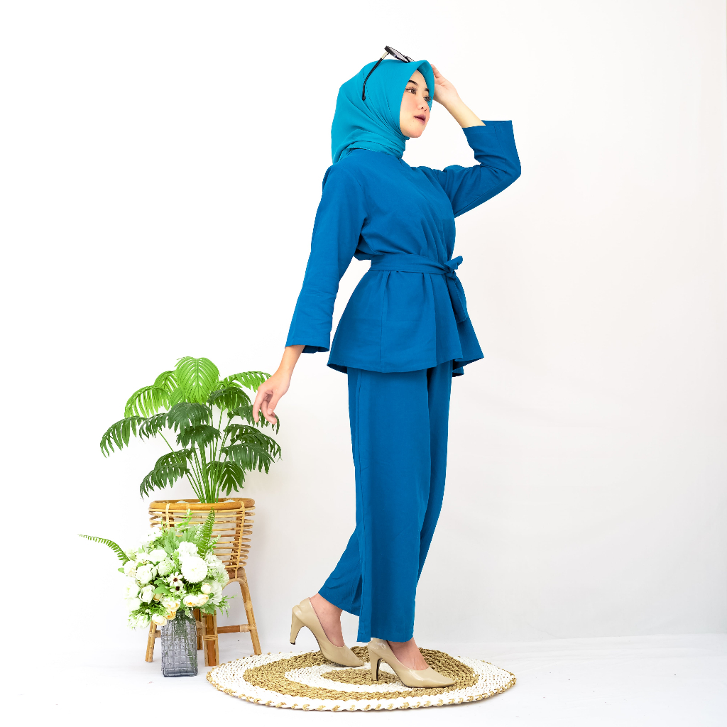 Ara One Set wanita kekinian Baju Setelan Setcel  Wanita kekinian Import Premium atasan Blouse Celana