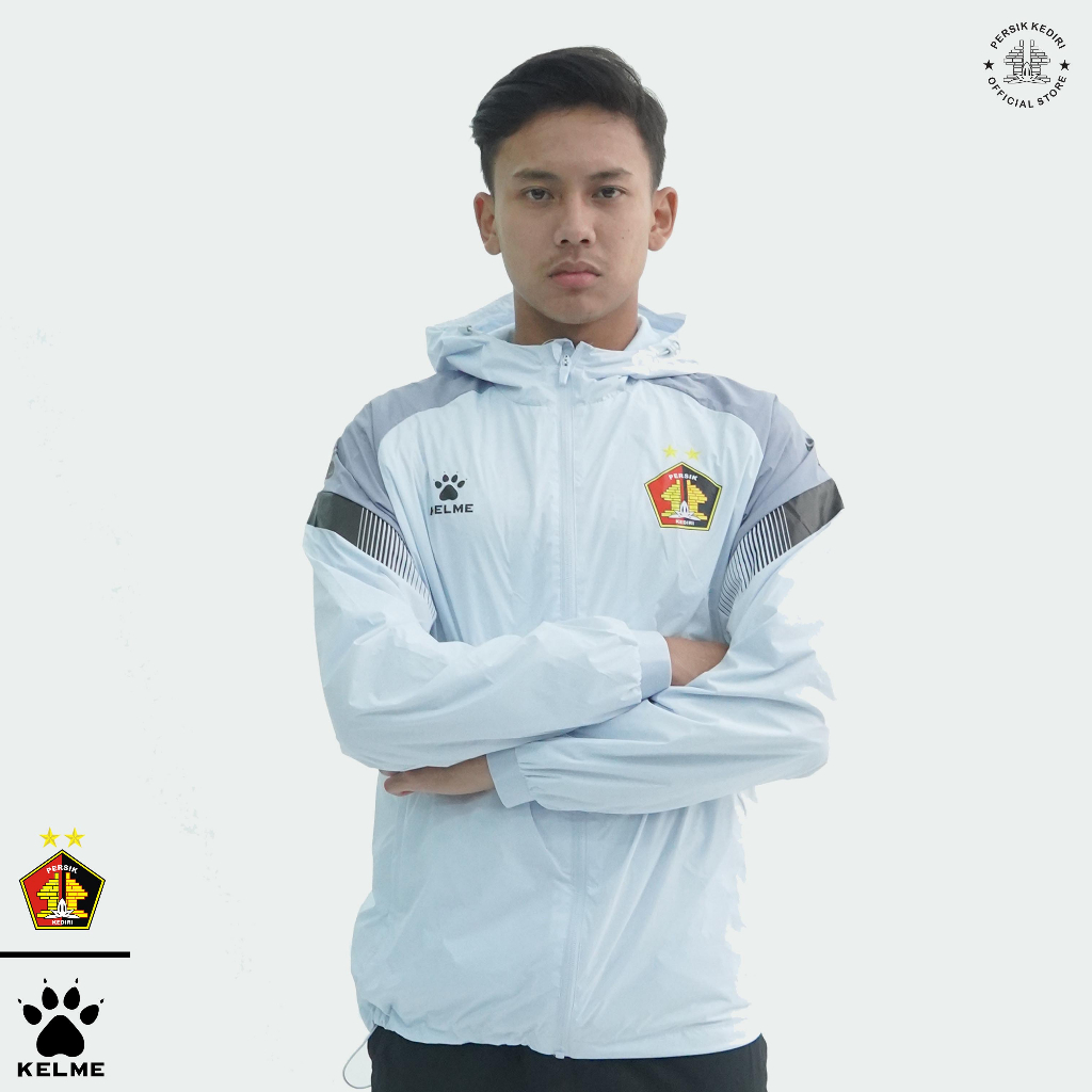 KELME Jacket Wind Breaker Gray X Persik Kediri 2023/2024