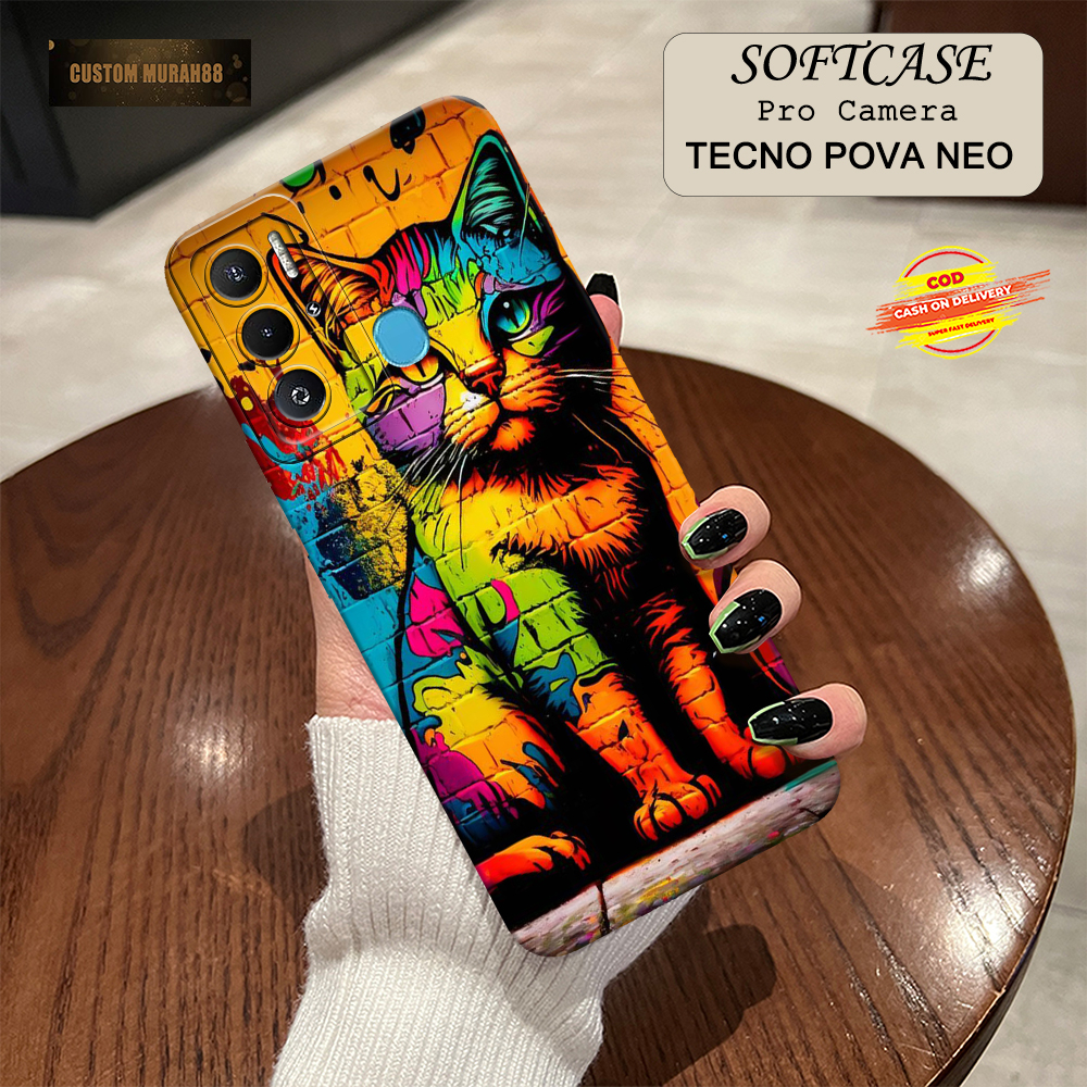 Case Tecno Pova Neo Terbaru - Fashion Case CATS - Casing Hp Tecno Pova Neo - Softcase Pro Camera Tec