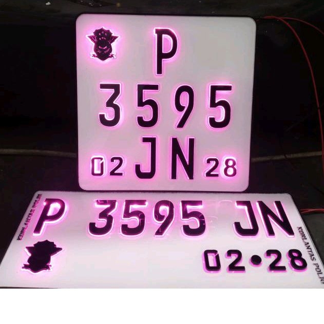 Plat Nomor Vespa Led Akrilik