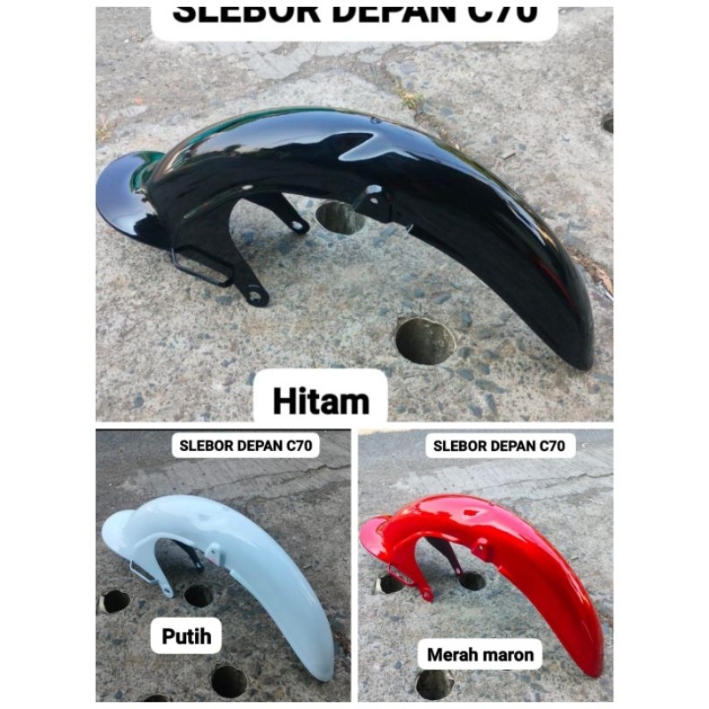spakbor depan c70/slebor depan c70/tutup ban depan c70 warna merah putih hitam termurah