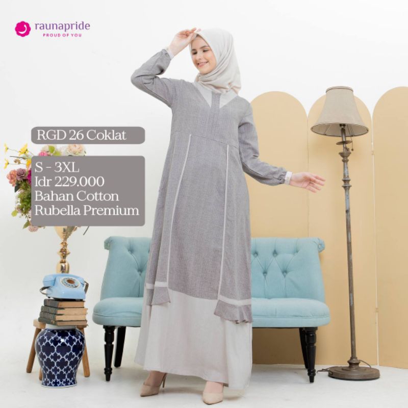 TERBARU BUSANA MUSLIM GAMIS RGD 26 BY RAUNAPRIDE ORlGINAL