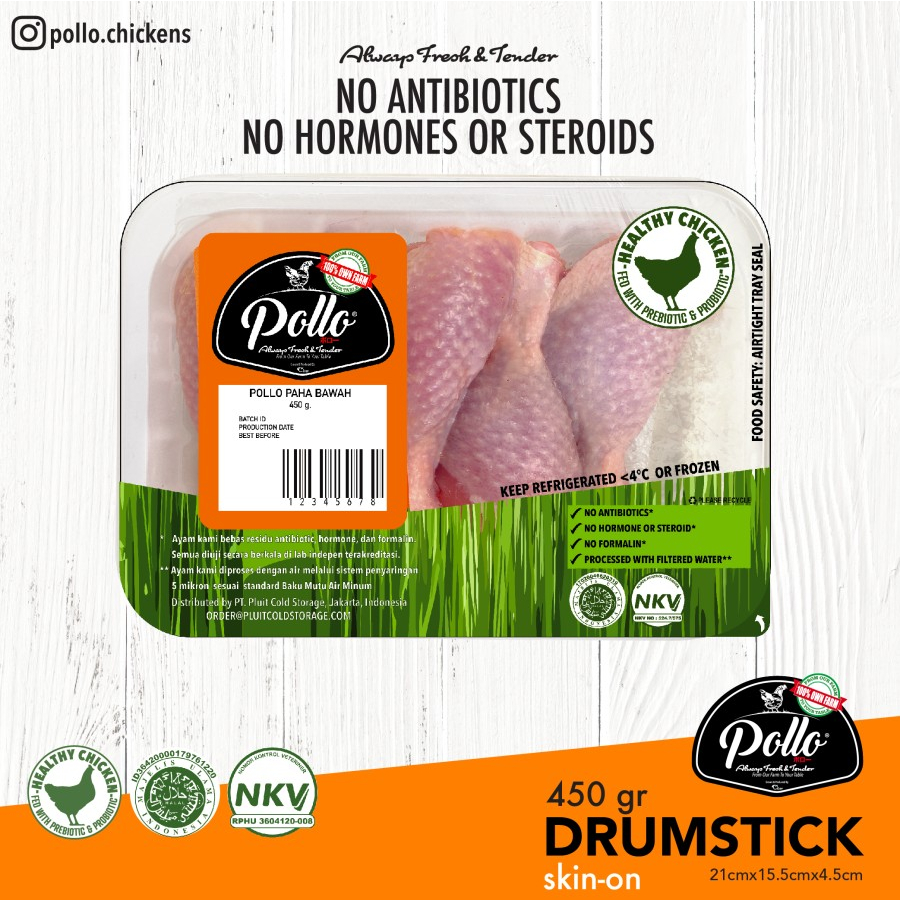 

Paha Bawah (Drumstick) Ayam Pollo Probiotik 450gram