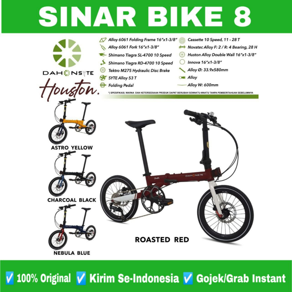 DAHON SYTE HOUSTON Sepeda Lipat 16 Inch Shimano Tiagra Hidrolik