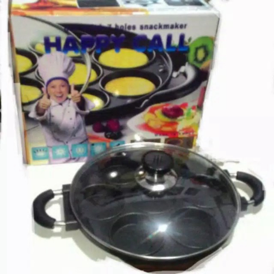 Jual Wajan Teflon Cetakan Kue Martabak Telur Mini Happy Call Pan 7-8 Lubang - 7-Lubang Murah