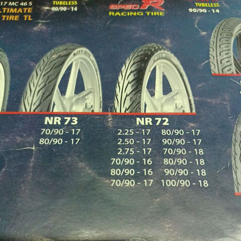 ban IRC 70/90-17 80/90-17 nr72 nr73 nr69