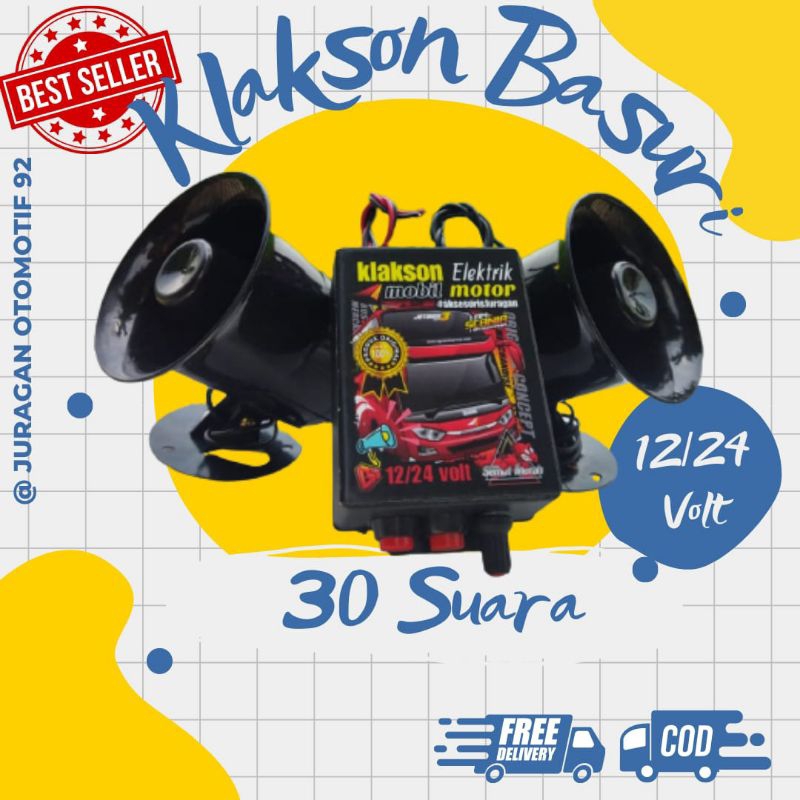 klakson telolet mobil motor elektrik murah 20 suara 12 24 volt