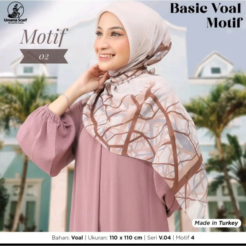 BerMus- Hijab segi empat voal motif 02 Made In Turkey by umama scarf