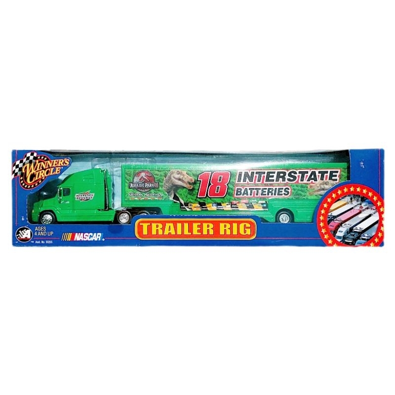 Nascar No 18 Interstate Batteries Jurassic Park Bobby Labonte Truck Transporter Trailer Hauler Rig W