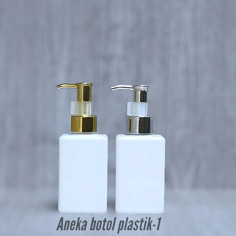 Botol Pump 100ml Kotak Pump Luxury Gold Dan Silver / Botol Pump 100ml Kotak Putih