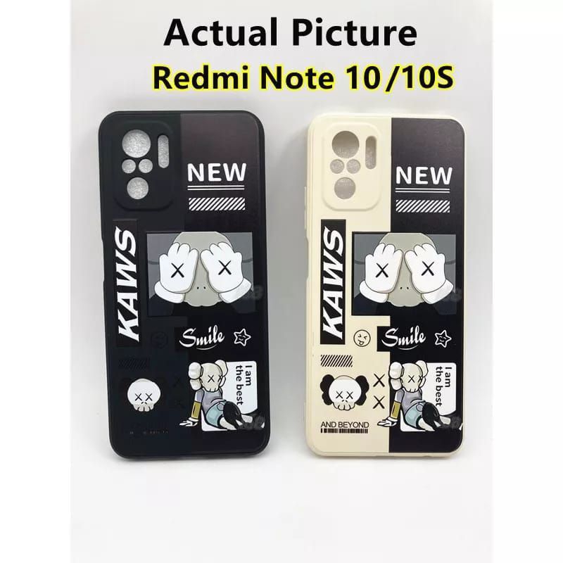 Case Xiaomi Redmi Note 10/10S 4G Kaws Fashion Cartoon Motif Kaws TPU Square Edge
