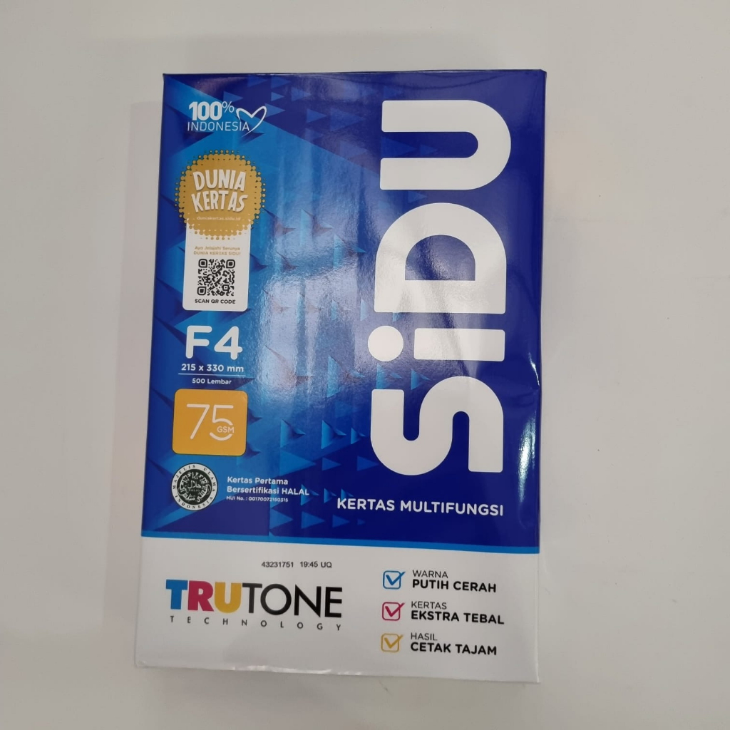 

KERTAS HVS SIDU F4 75 GRAM