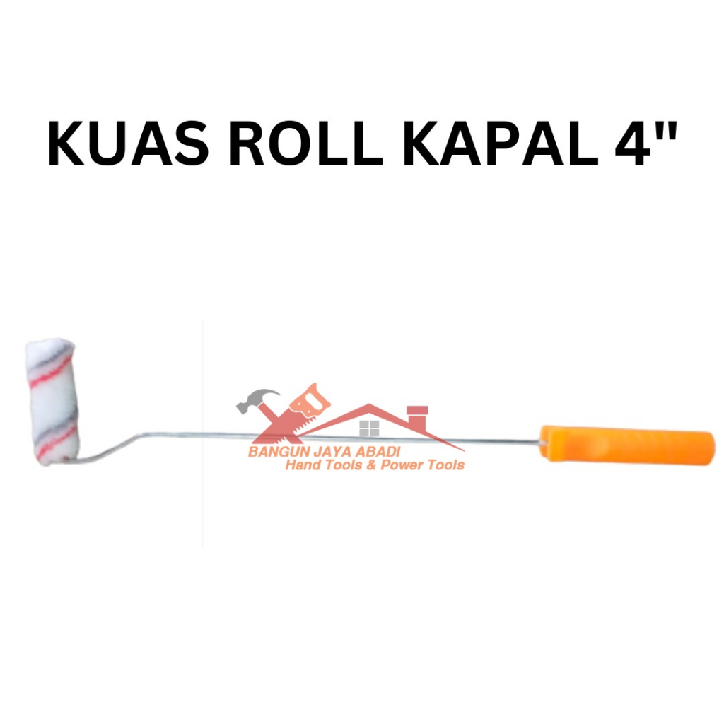 Kuas Roll Kapal 4 Inch Rol Kecil Bulu Halus Lembut Cisal Cat Dinding Tembok Kayu Besi Murah BJA
