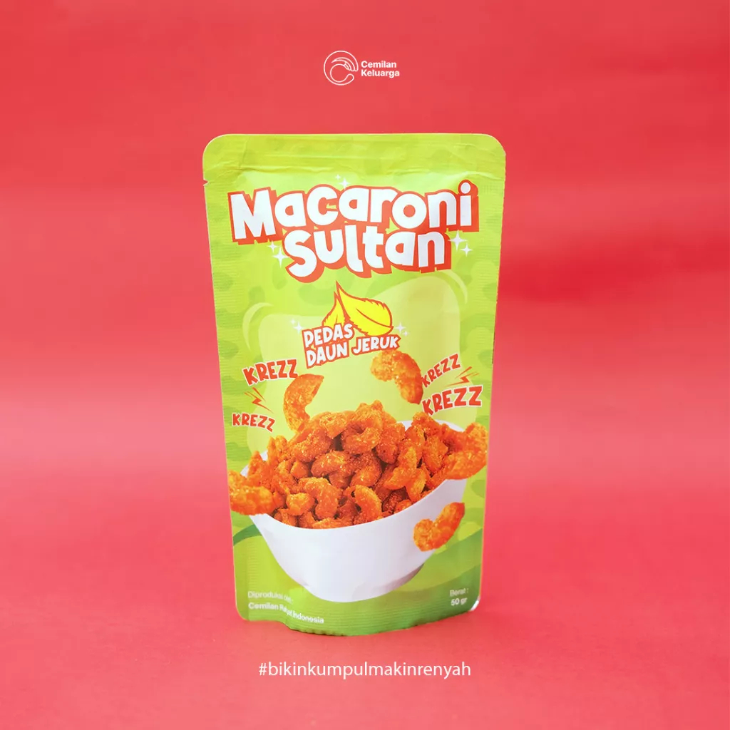 

Macaroni Sultan Rasa Pedas Daun Jeruk (50 gram) Jajanan Viral Renyah Gurih Cemilan Kekinian Snack Keluarga Indonesia