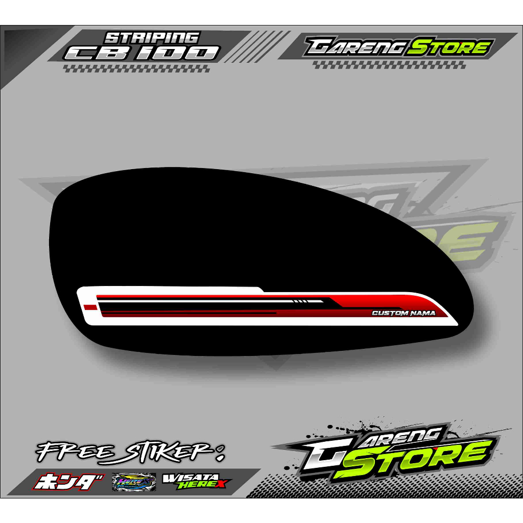 STRIPING VARIASI CB 100 HEREX / STICKER MOTOR CB 100 CUSTOM NAMA