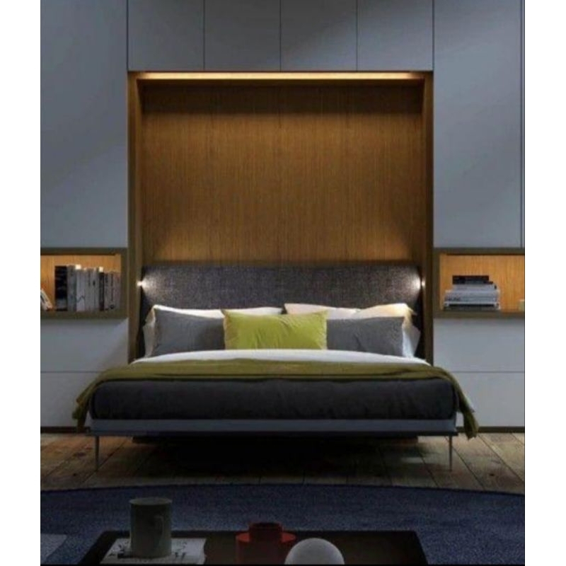 Wall bed hidden bed murphy bed hpl ranjang lipat kasur 160x200 queen bed nomor 2 engsel knockers slo