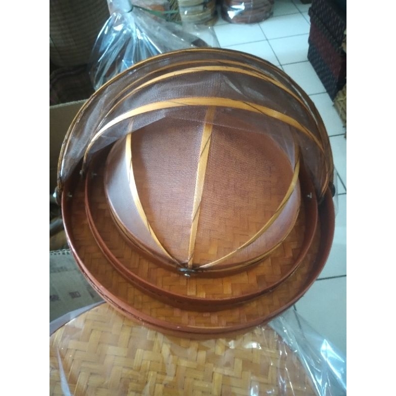 Tudung saji bambu set 3/tudung saji meja makan bambu