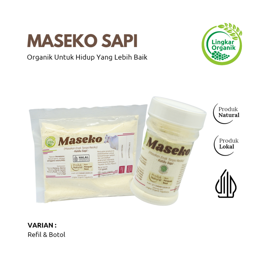 

Maseko kaldu Sapi Refil 100 gr / maseko refill /Lingkar Organik