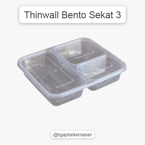 kotak makan sekat 3/thinwall bento sekat 3