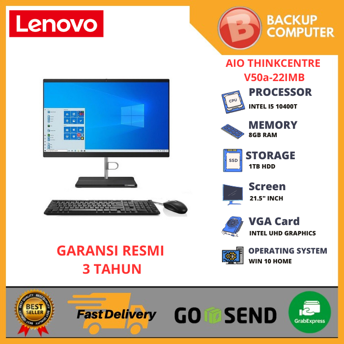 LENOVO THINKCENTRE AIO V50a 11FN009UID-i5-10400T 8GB 1TB Win10Home