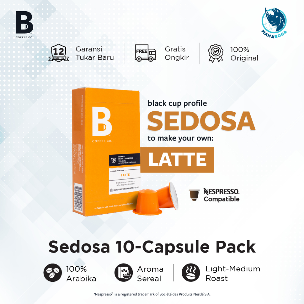 

B Coffee Co. Sedosa Latte Kopi Kapsul Nespresso Compatible Capsule