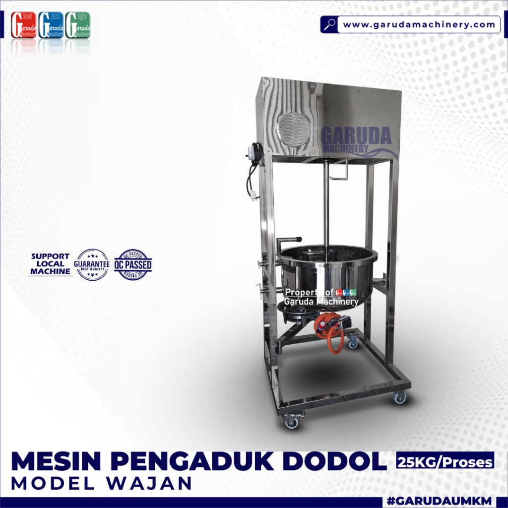 MESIN PENGADUK DAN PEMANAS DODOL / JENANG / SELAI / SAOS / SIRUP / CAIRAN /SERBAGUNA 25KG MODEL WAJA