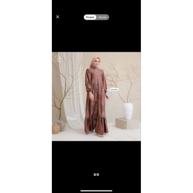 Z Eloiss Dress Dior Silk Gamis Busui Kancing hidup